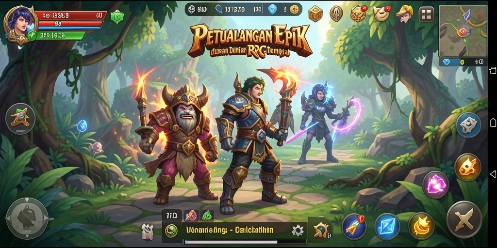 Tampilan gameplay RPG yang menakjubkan dan mendalam.