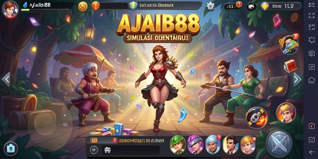 Tangkapan layar utama AJAIB88 menampilkan karakter dalam gameplay Simulation yang menyenangkan.