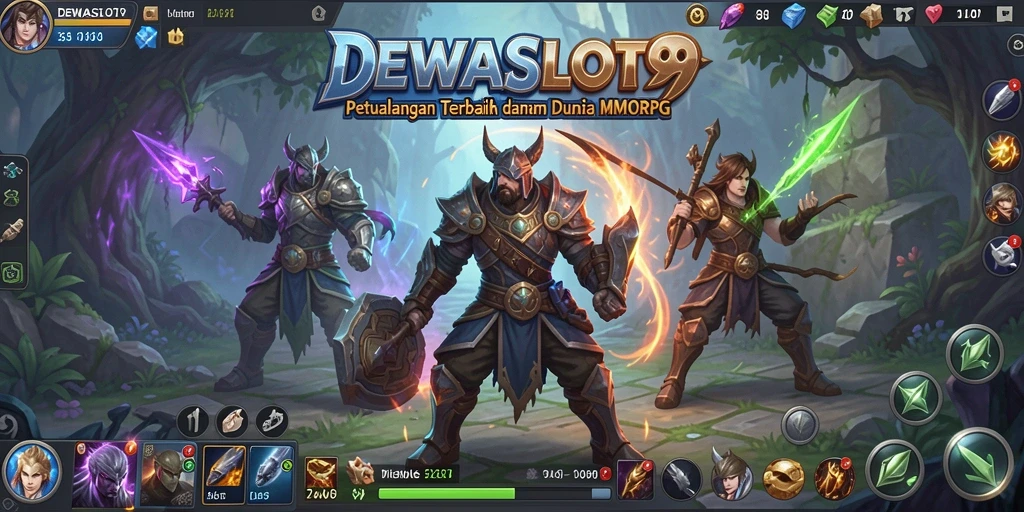 Tangkapan layar gameplay DEWASLOT99 menampilkan pertarungan epik dalam dunia MMORPG.