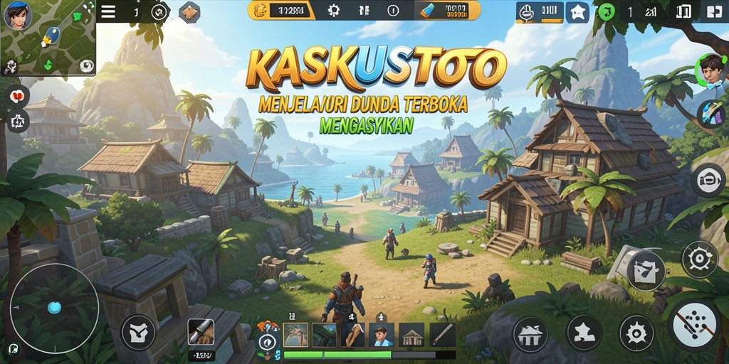 Screenshot gameplay KASKUSTOTO yang menampilkan dunia terbuka yang luas dan indah.