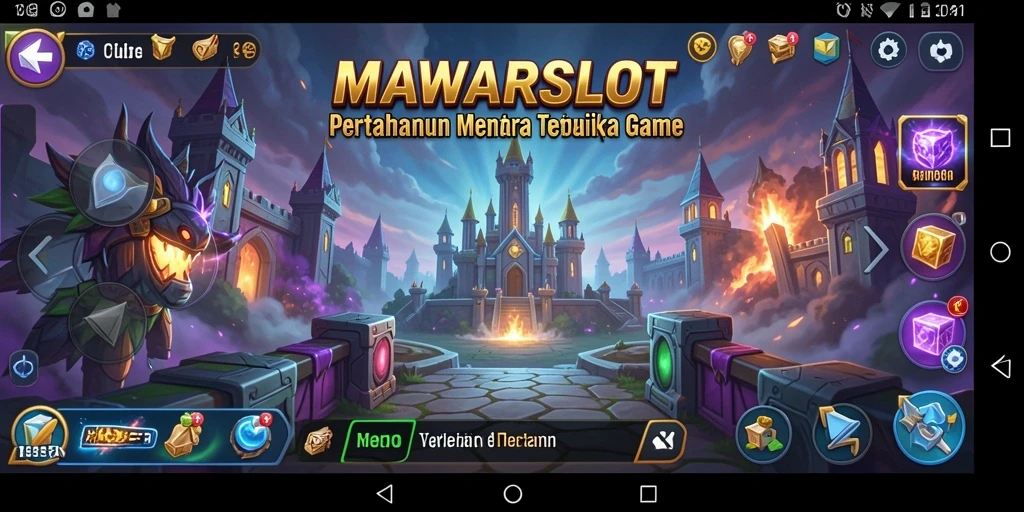 Tampilan seru dari gameplay serangan menara di MAWARSLOT.