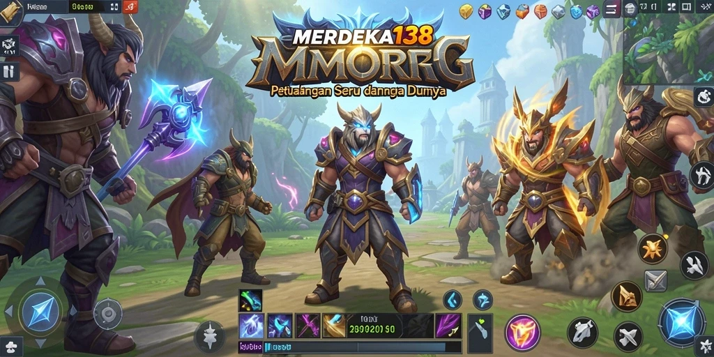 Tampilan menarik dari gameplay petualangan MMORPG MERDEKA138.