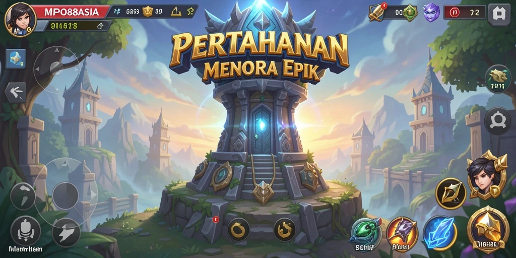 Tampilan gameplay MPO88ASIA yang menarik dalam pertahanan menara.