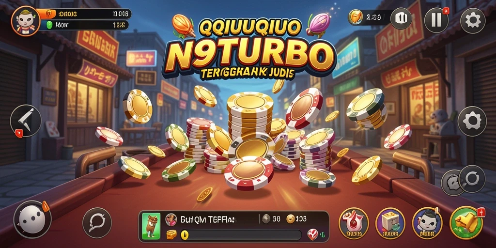 Screenshot N9TURBO menunjukkan aksi seru permainan QiuQiu.