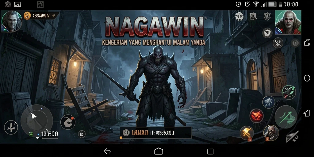 Tampilan gameplay NAGAWIN yang menegangkan dan penuh misteri.