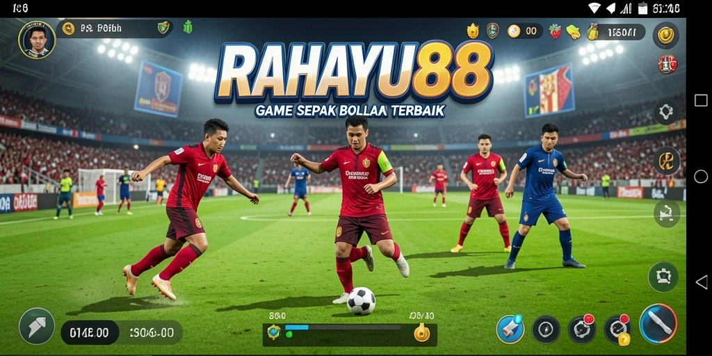 Gameplay seru dengan aksi sepak bola yang menegangkan.
