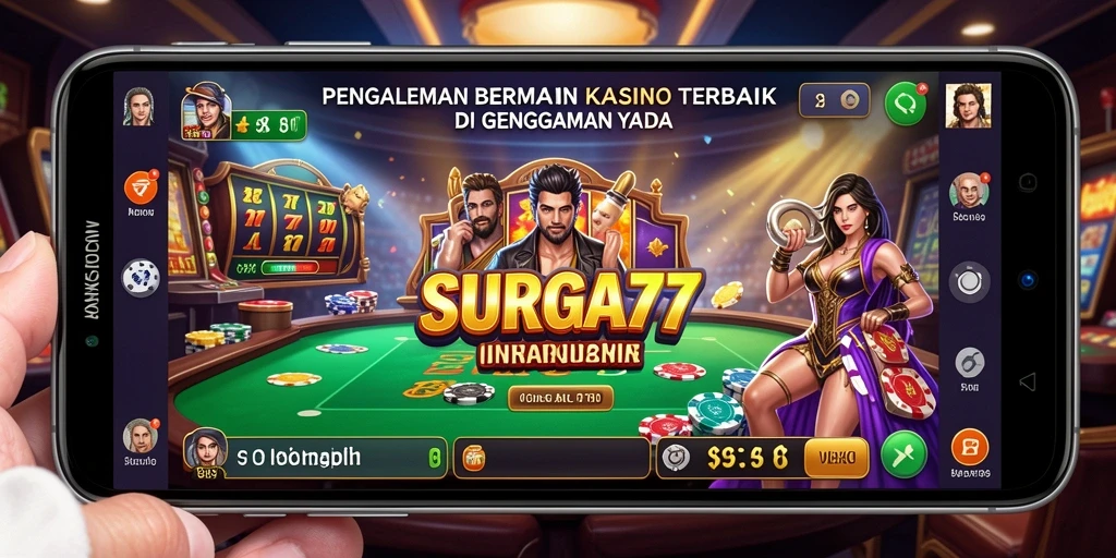 Tampilan gameplay SURGA77 dengan berbagai permainan kasino menarik.